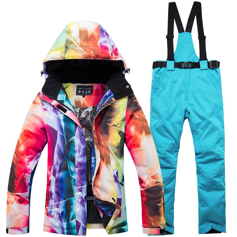 New Color Thick Warm Ski Suit Women's Windproof Waterproof Outdoor Snow Jackets And Pants Ski Suit And Snowboard Wear Brand