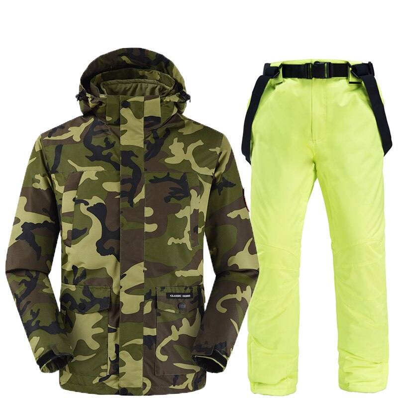 Camouflage ski jackets and pants women ski suit snowboarding kits very warm windproof waterproof winter outdoor clothing
