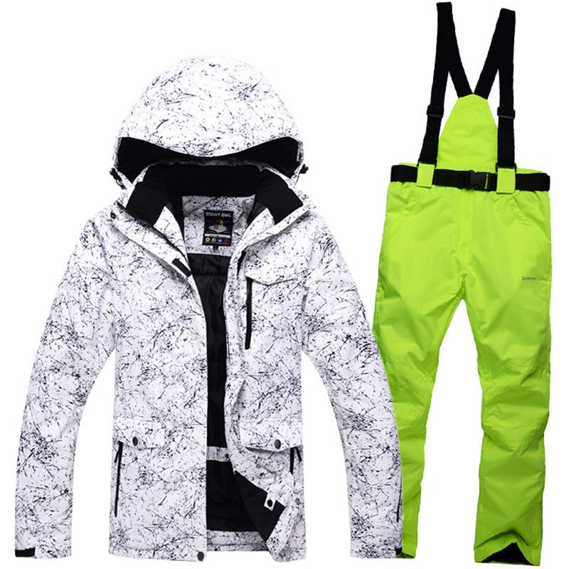 Winter professional outdoor Men and Women ski suit windproof waterproof mountaineering jacket + warm ski pants large size S-XXXL