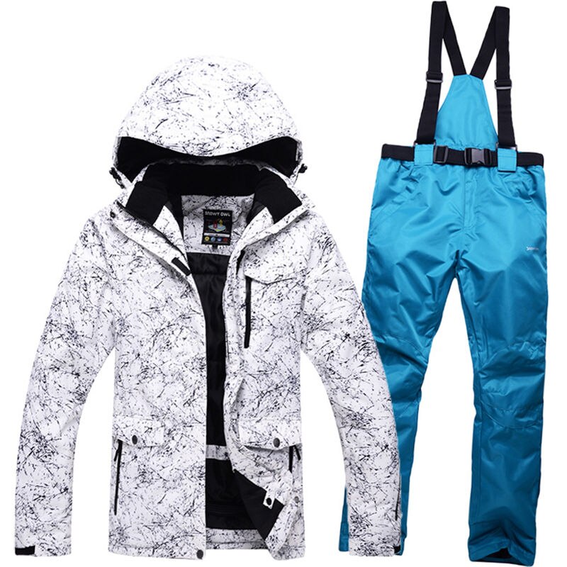 Winter professional outdoor Men and Women ski suit windproof waterproof mountaineering jacket + warm ski pants large size S-XXXL