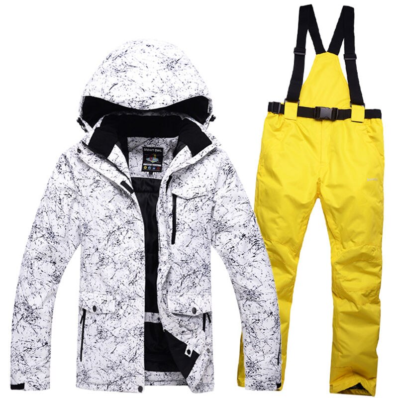 Winter professional outdoor Men and Women ski suit windproof waterproof mountaineering jacket + warm ski pants large size S-XXXL