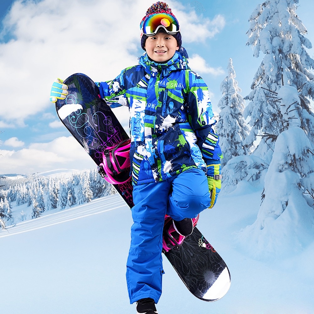 Goexplore Ski Suit For Girls 110-160 Baby kids Waterproof Windproof Warm Winter Jumpsuit Sport Snow Set Snowboarding Suits Boys