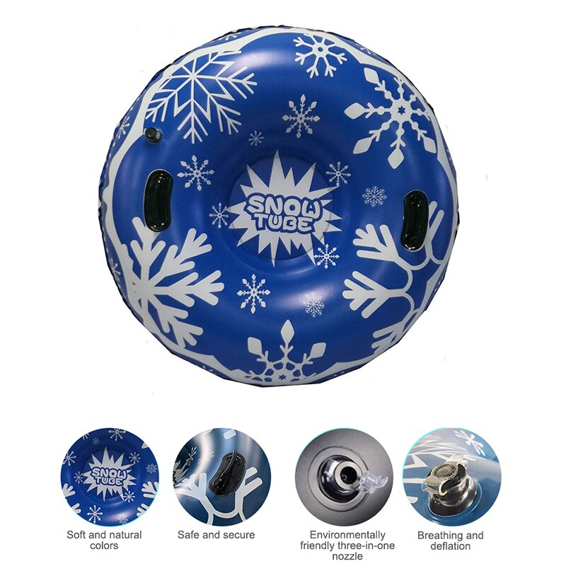 Snow Tube Inflatable Winter Ski Circle Floated Skiing Board PVC With Handle Durable Outdoor Snow Tube Skiing Accessories