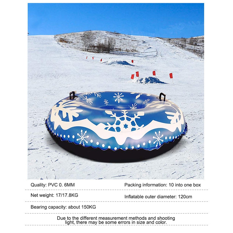 Ski Circle Skiing Board PVC Winter Inflatable Ski Circle With Handle Durable Children Adult Outdoor Snow Tube Skiing Accessories