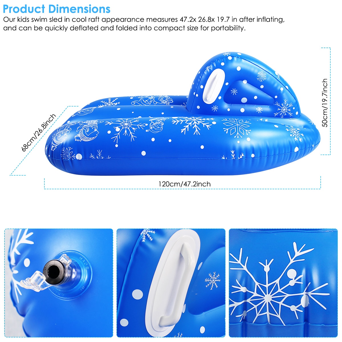 Sled Tubing Cheesecake Inflatable Snow Tube Large PVC Snow Boat for Winter Skating Snow Sled Boat Children Adult Skiing Boards