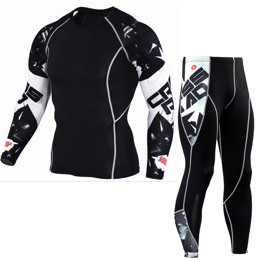 Men's thermal underwear set sports base layer clothing quick-drying thermal underwear ski hiking running tight sports men S-4XL