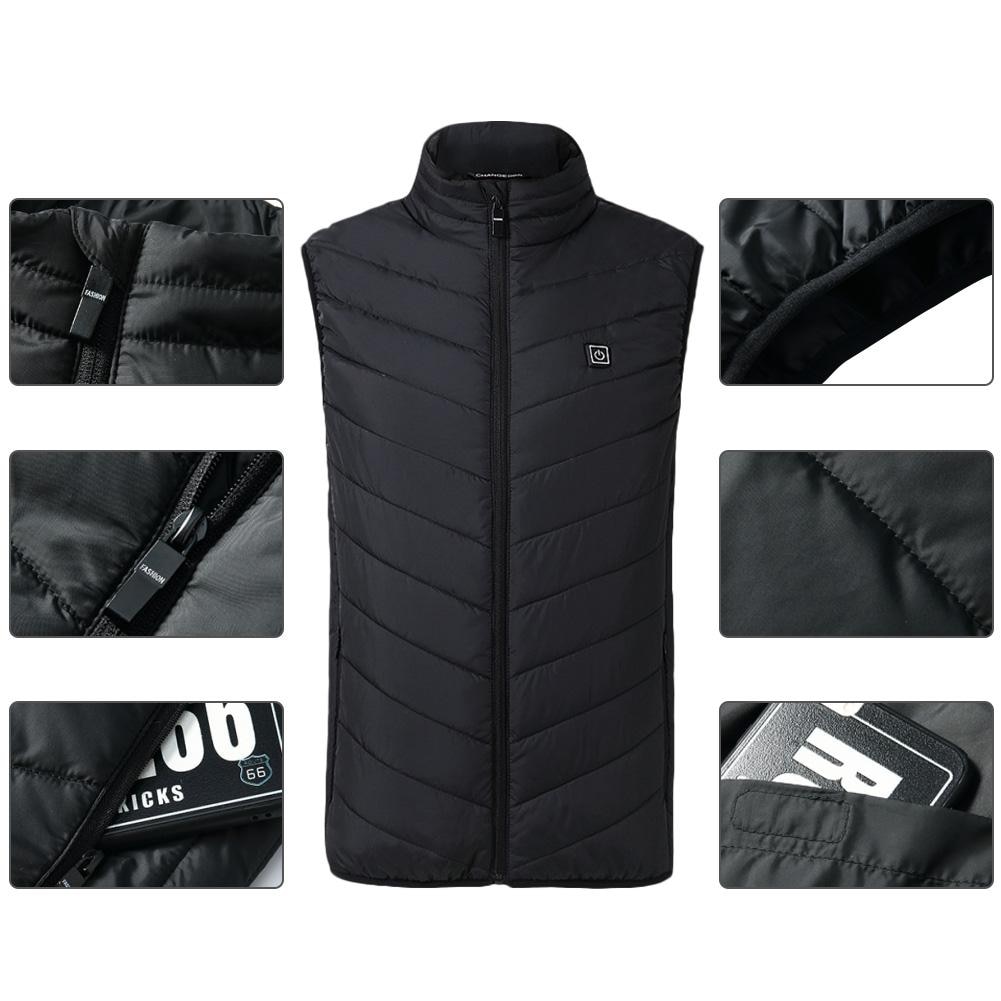 Men Women Winter Outdoor 8 Areas Electric Heated Vest Graphene Security Intelligent Constant Temperature Skiing USB Heating Vest