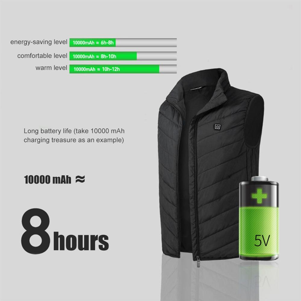 Men Women Winter Outdoor 8 Areas Electric Heated Vest Graphene Security Intelligent Constant Temperature Skiing USB Heating Vest