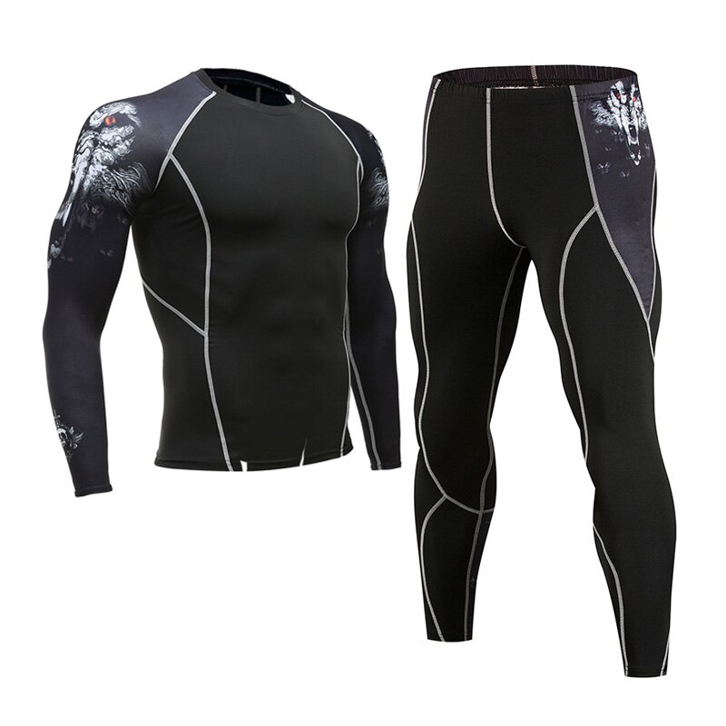 Thermal Underwear Men's Suit Compression Suit Fleece Long Johns Quick-Drying Thermal Underwear Set Running Tight Sports Men 4XL