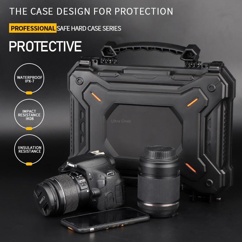 Tactical Gun Pistol Camera Protective Case Safety Gun Case Bag Safety Waterproof Hard Shell Tool Storage Box Hunting Accessories