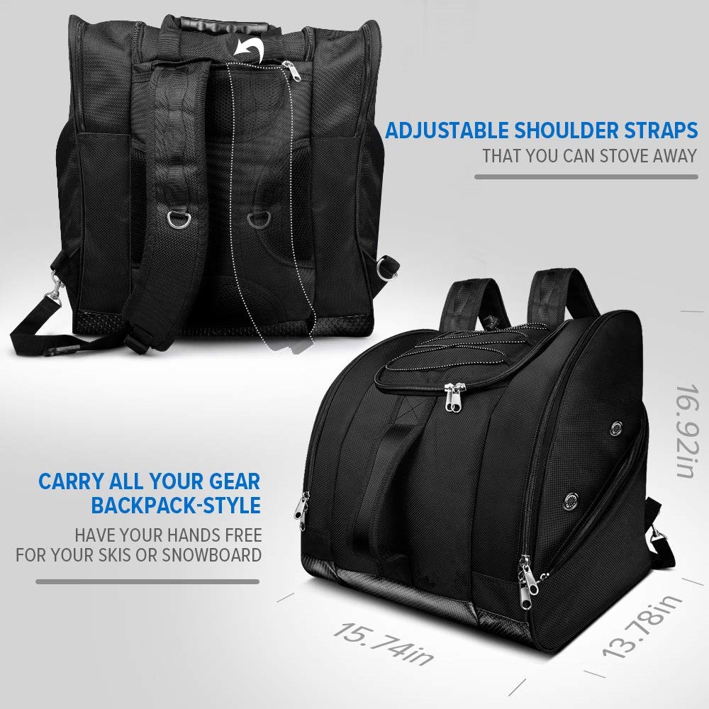 Boot Bag Ski Boots and Snowboard Boots Bag Excellent for Travel with Waterproof Exterior & Bottom for Men Women and Youth